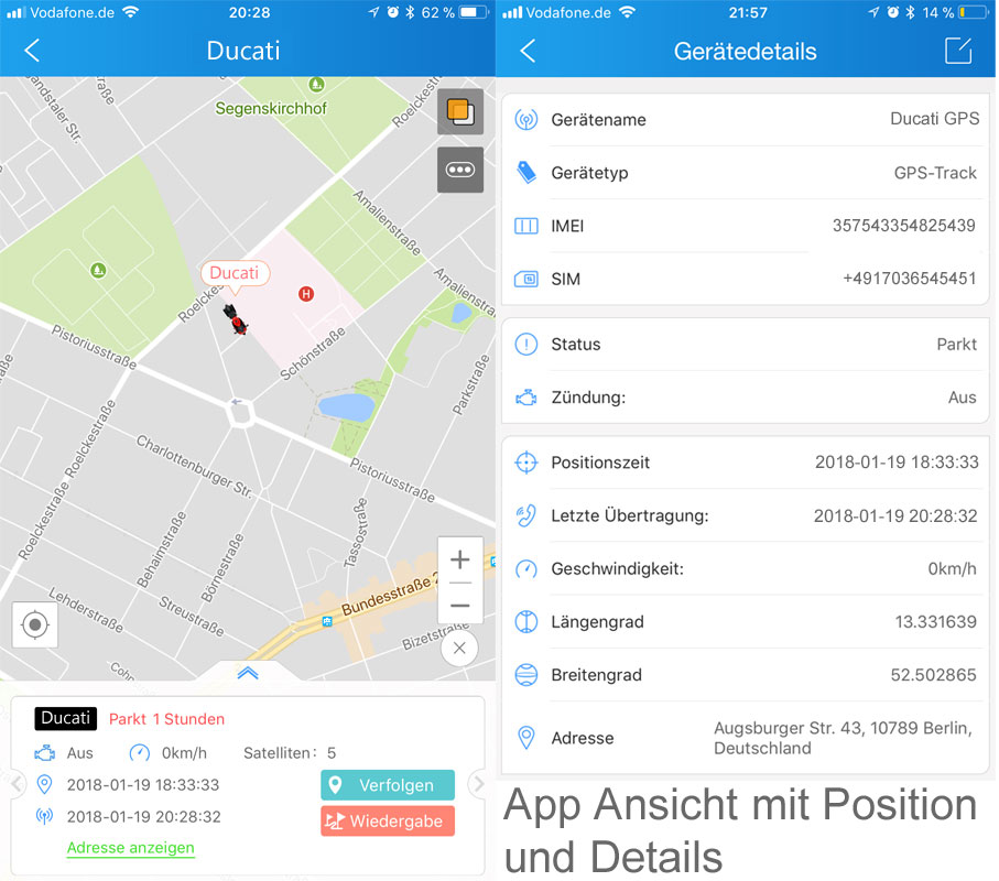 appmoto Motorrad Ortung App